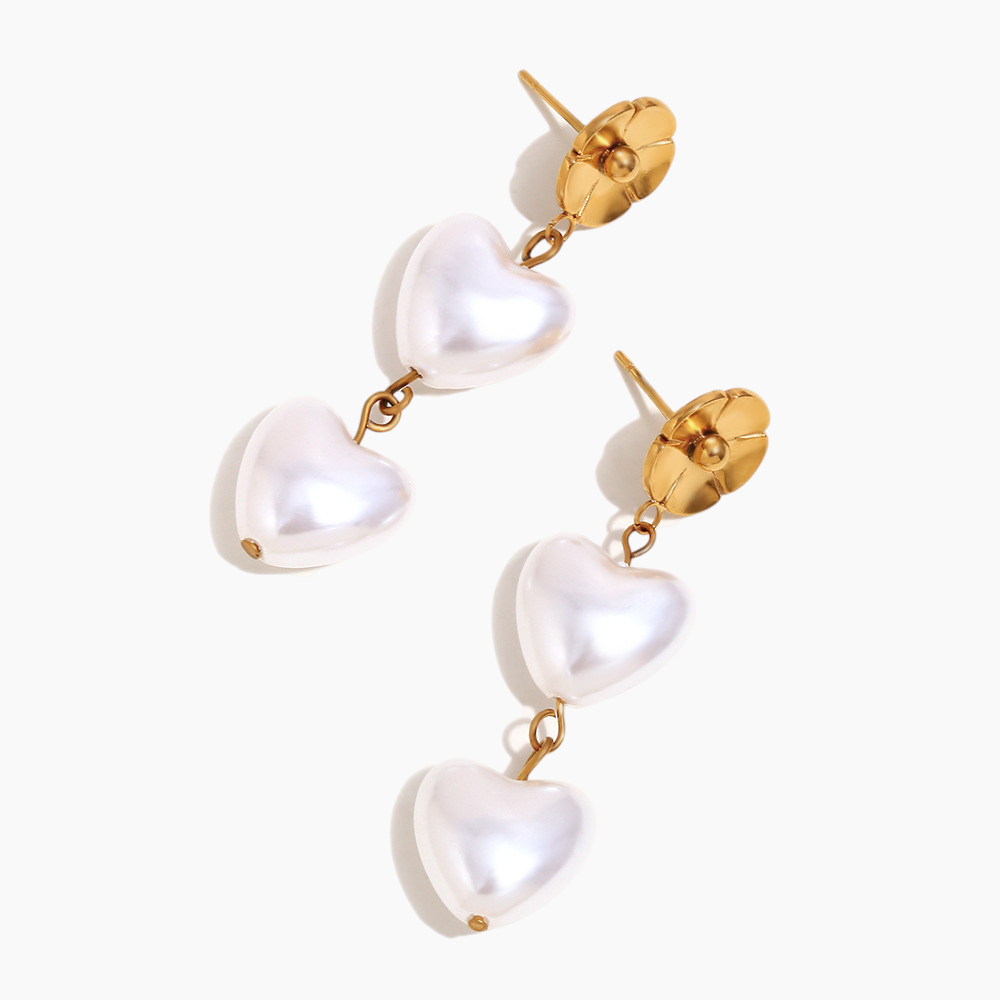 Elena Blossom Heart Pearl Earrings