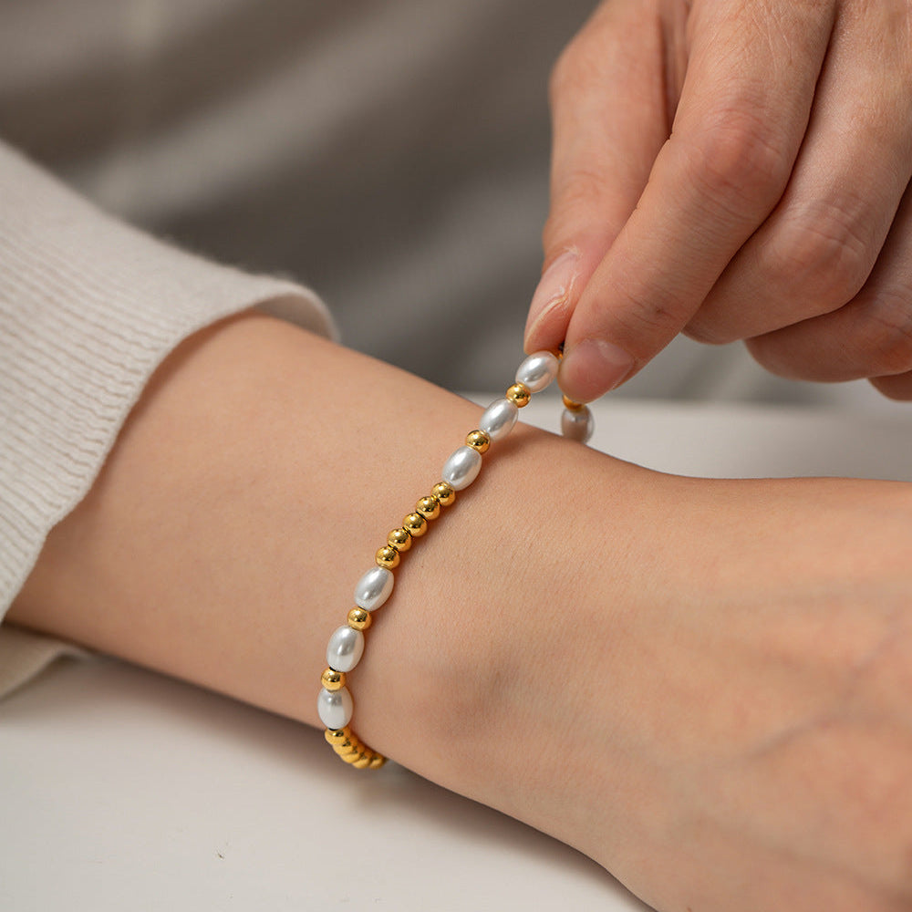 Elena Golden Pearl Harmony Bracelet