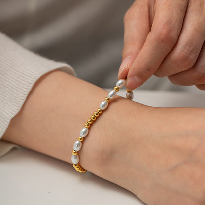 Elena Golden Pearl Harmony Bracelet