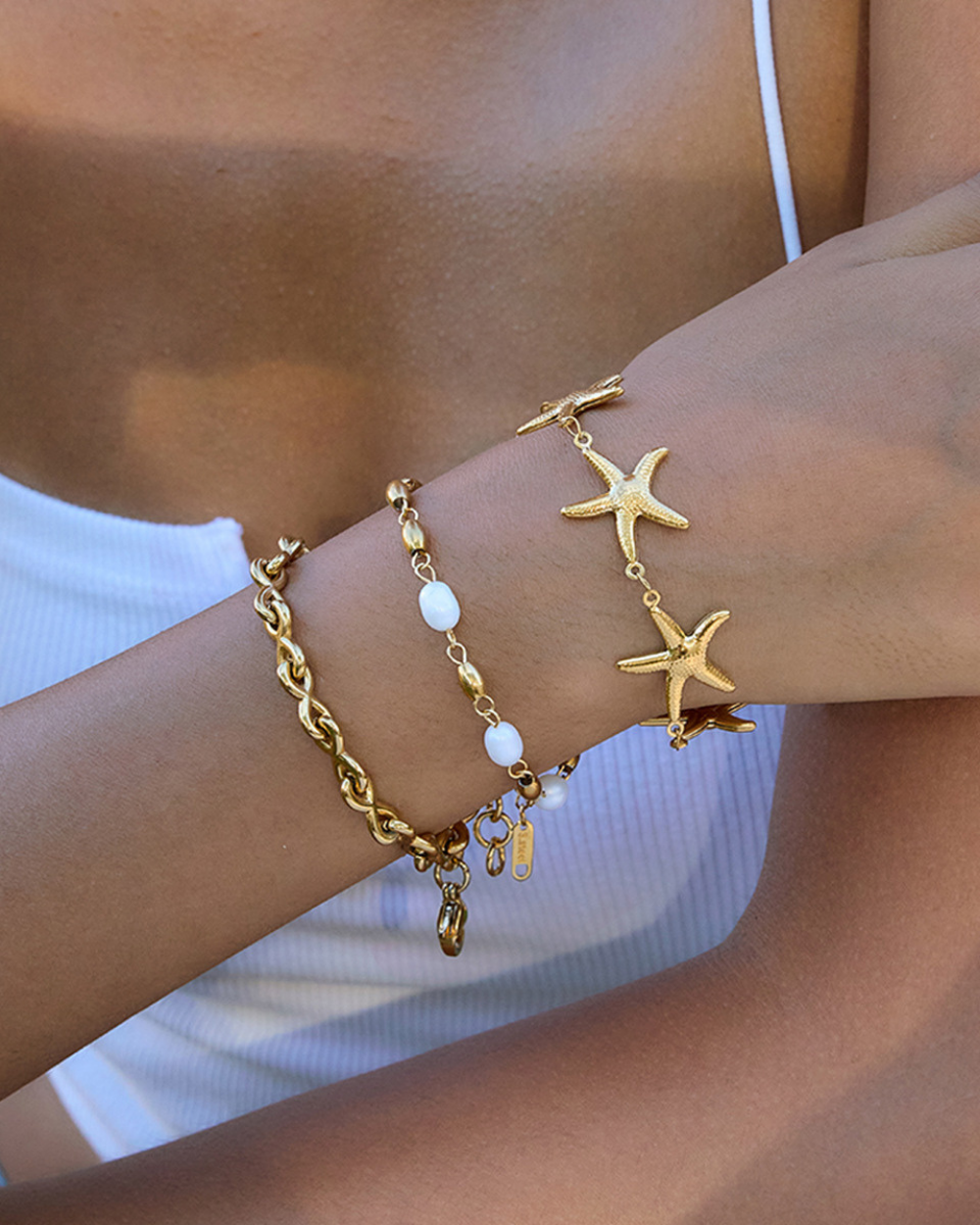 Elena Golden Pearl Drift Bracelet