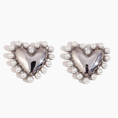 Elena Pearl Embrace Heart Earrings