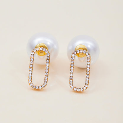 Elena Lustre Link Pearl Earrings