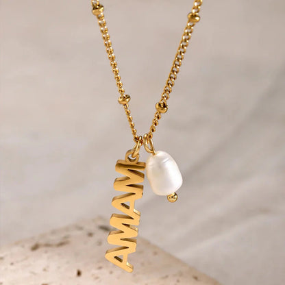 Elena Ripple Pearl Drop Necklace