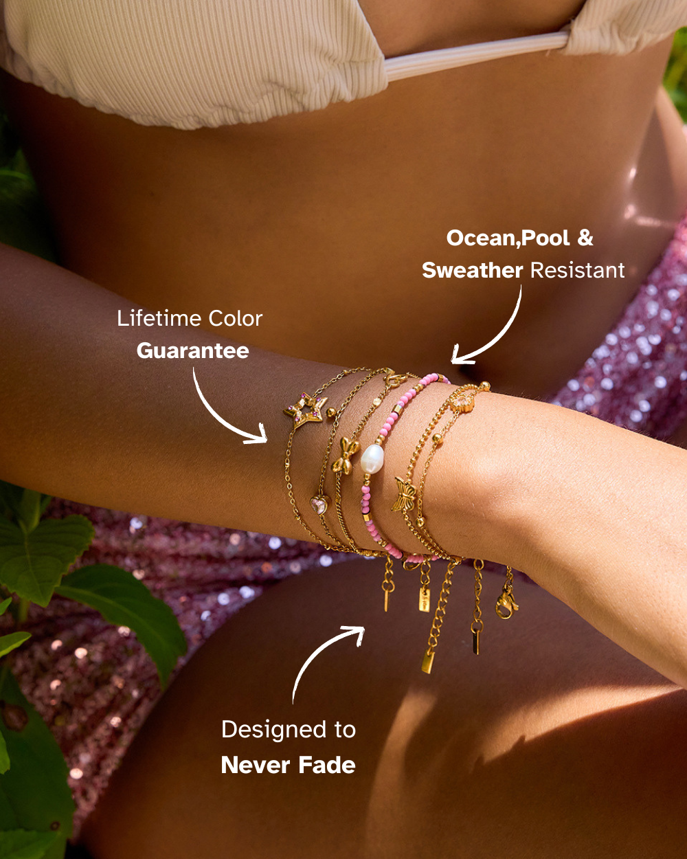 Elena Pink Pearl Bead Bracelet
