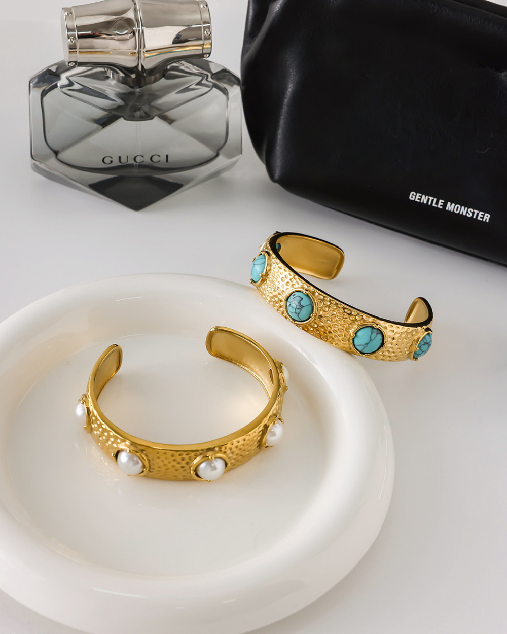 Elena Hammered Turquoise Cuff Bracelet
