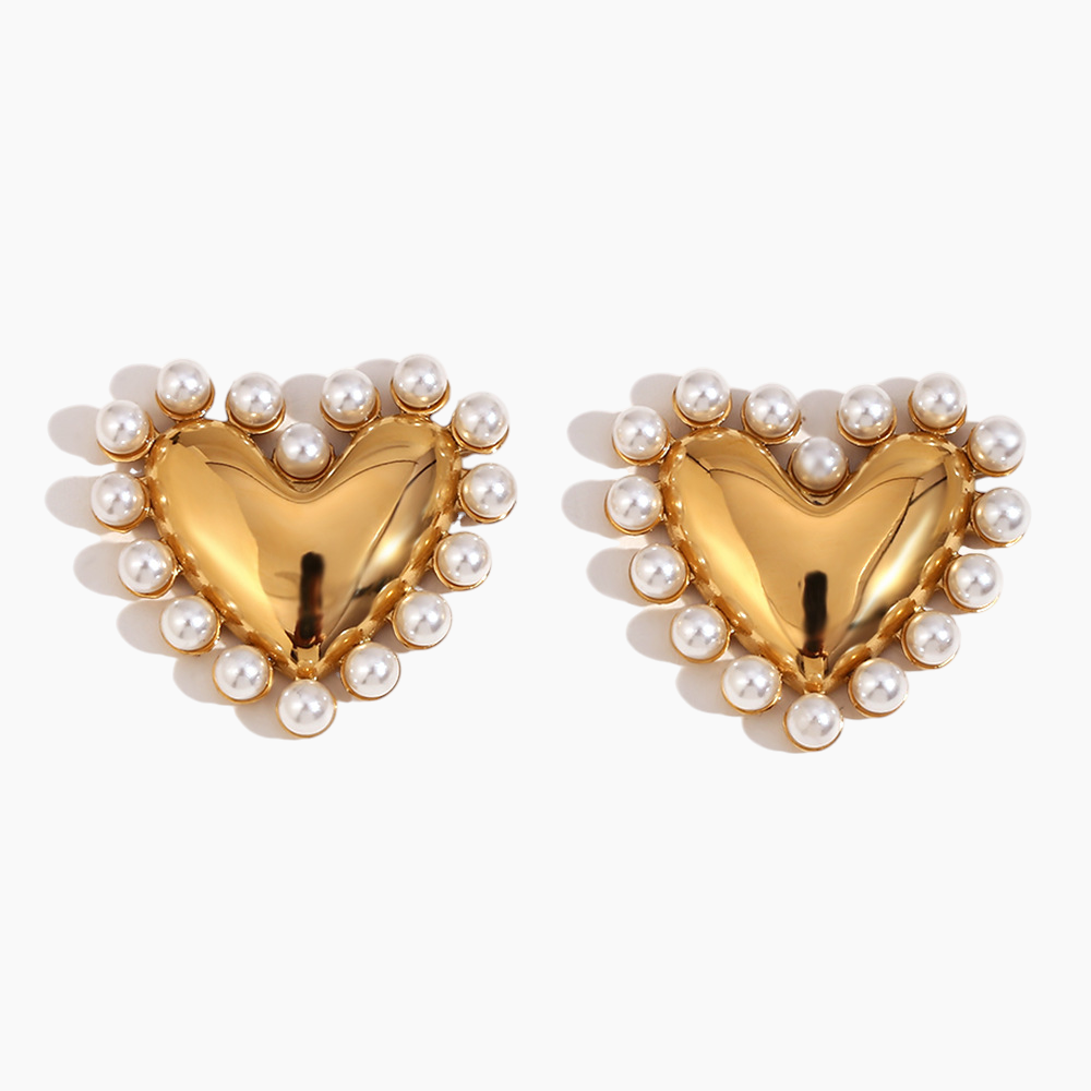 Elena Pearl Embrace Heart Earrings