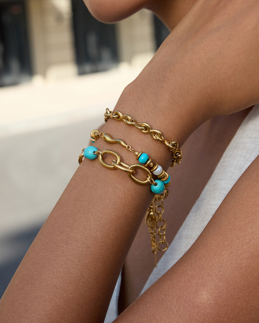 Elena Azure Ripple Pearl Bracelet