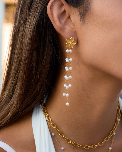 Elena Pearl Cascade Bloom Earrings