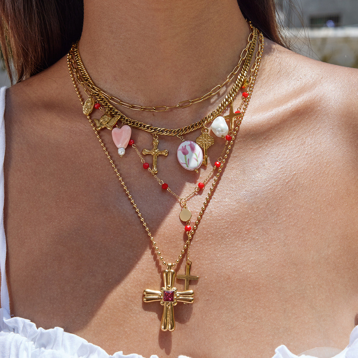Elena Rosary Dream Charm Necklace