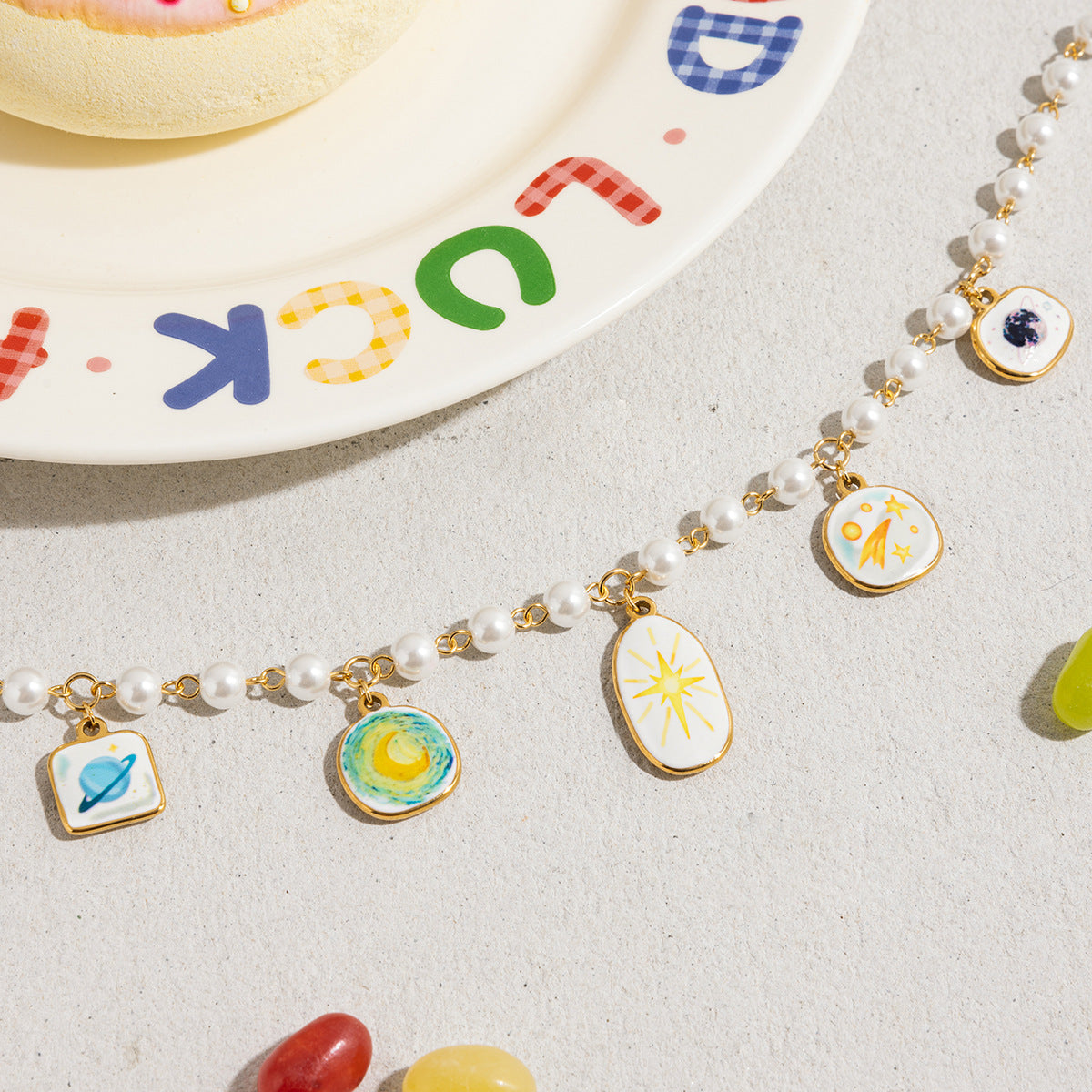 Elena Cosmic Pearl Planet Necklace