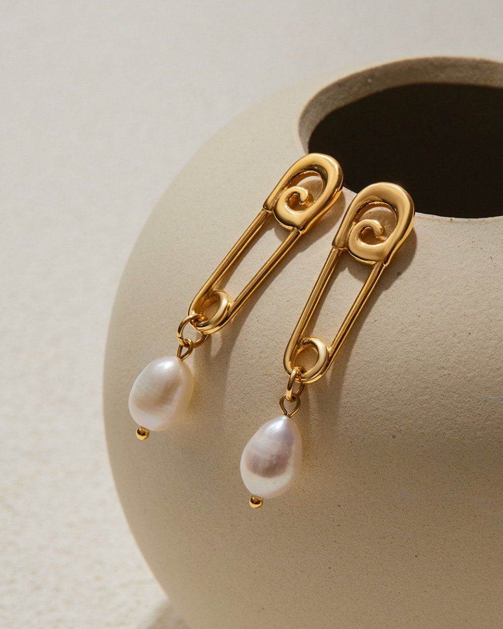 Elena Rebel Pearl Pin Earrings