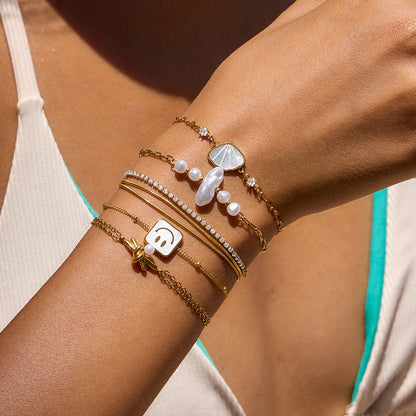 Elena Baroque Pearl Link Bracelet