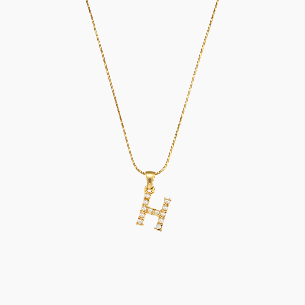 Elena Pearl Initial Pendant Necklace