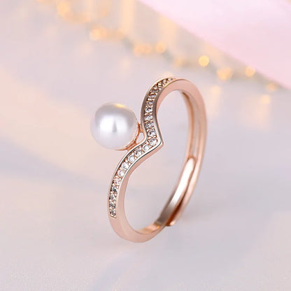 Anillos de perlas a la moda para mujer, joyería de plata 925, piedras preciosas de circón, anillo abierto para dedo, accesorios, regalo de compromiso de boda al por mayor