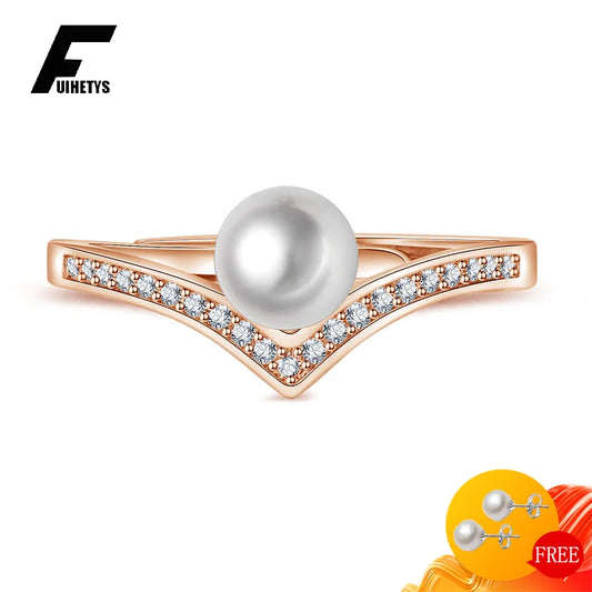 Anillos de perlas a la moda para mujer, joyería de plata 925, piedras preciosas de circón, anillo abierto para dedo, accesorios, regalo de compromiso de boda al por mayor