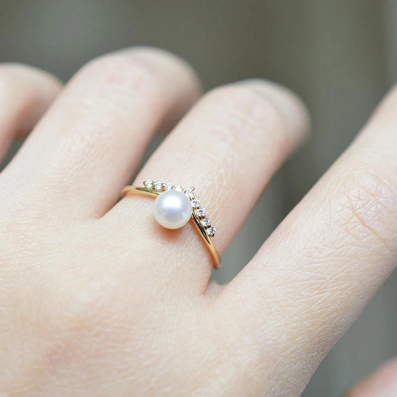 Anillos de perlas de moda, joyería de plata 925 con piedras preciosas de circón, accesorios, anillo de dedo para mujer, regalo de compromiso de boda, venta al por mayor