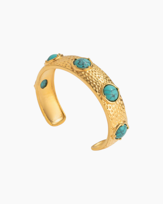 Elena Hammered Turquoise Cuff Bracelet
