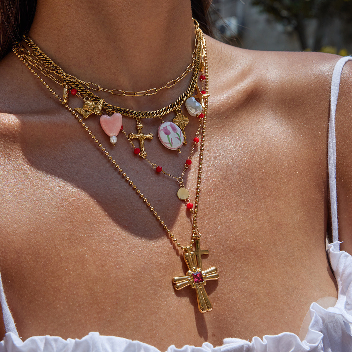 Elena Rosary Dream Charm Necklace