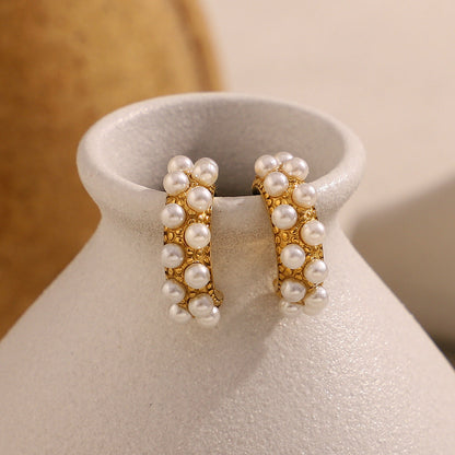 Elena Pearl Pop Mini Hoops