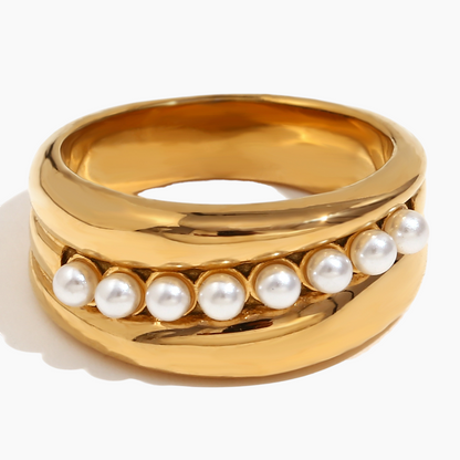 Elena Pearl Row Statement Ring