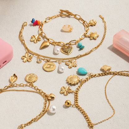 Elena Charm Layered Bracelet