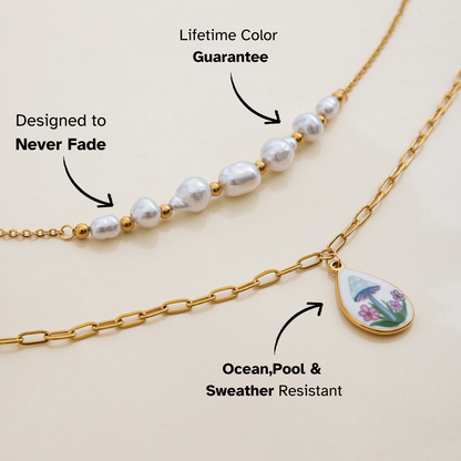 Elena Rainy Bloom Double Necklace