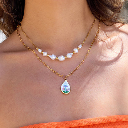 Elena Rainy Bloom Double Necklace