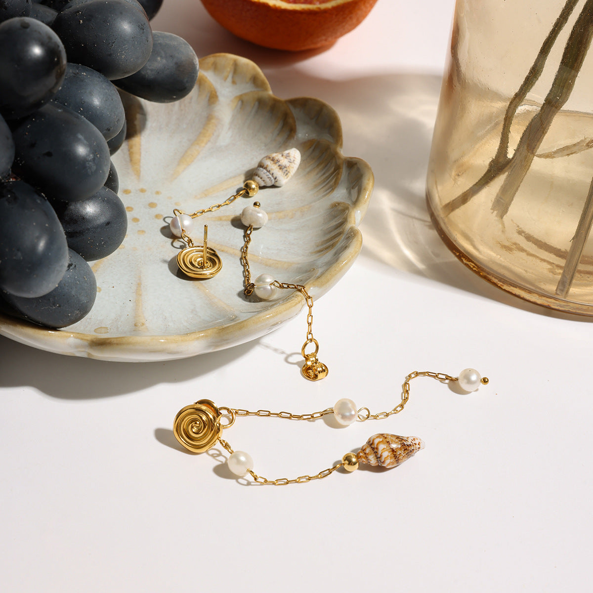 Elena Ocean Whisper Shell Drop Earrings