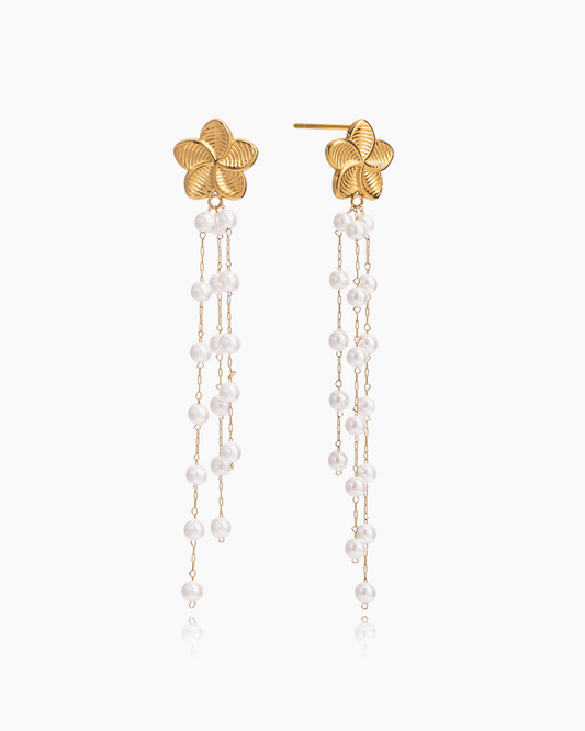 Elena Pearl Cascade Bloom Earrings