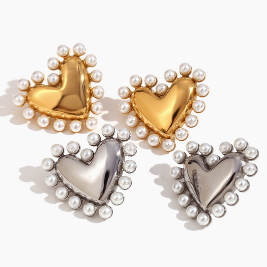 Elena Pearl Embrace Heart Earrings