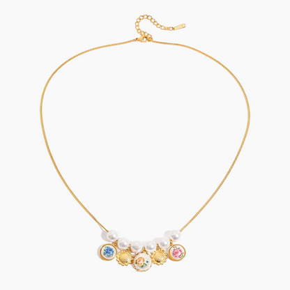 Elena Pearl Garden Charm Necklace