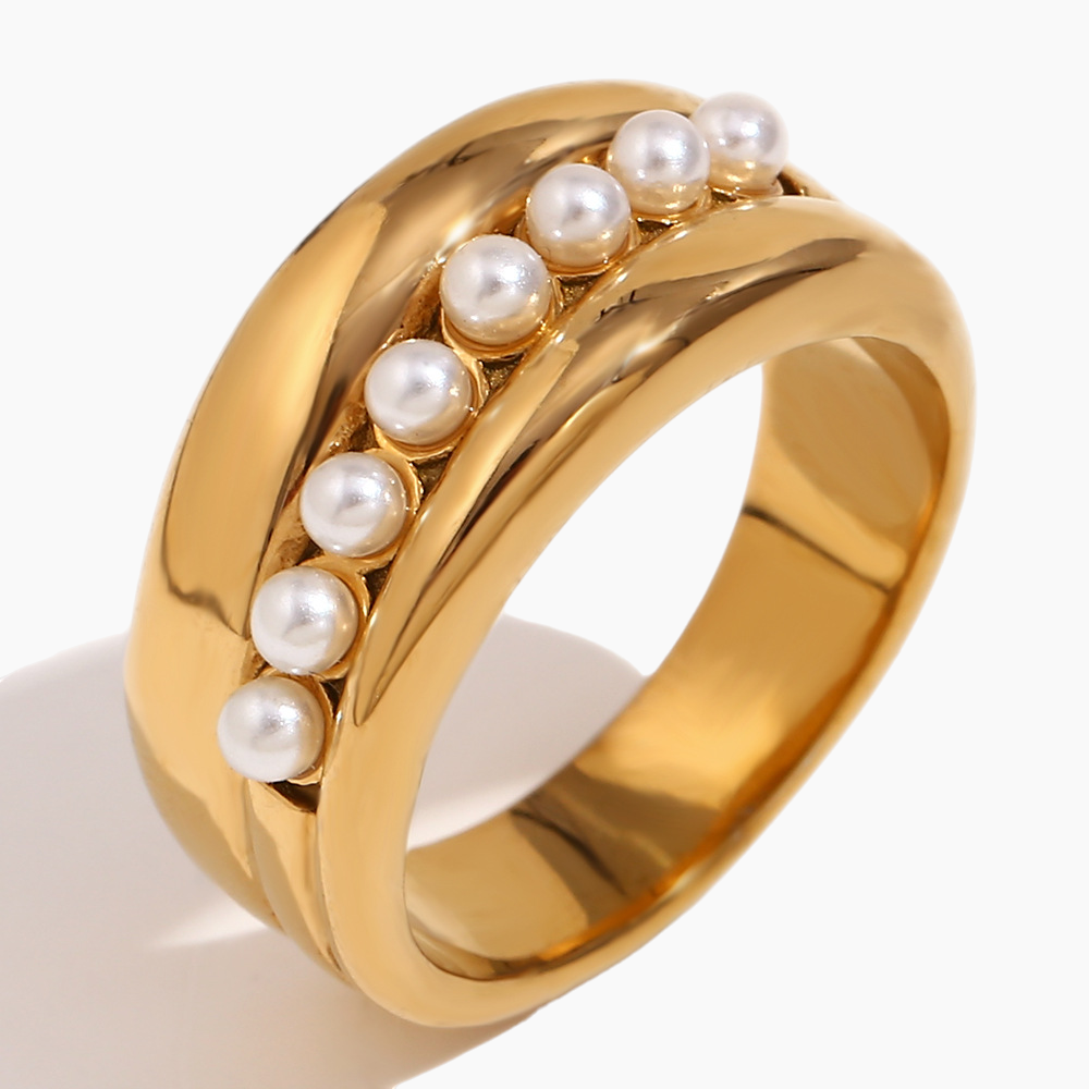 Elena Pearl Row Statement Ring