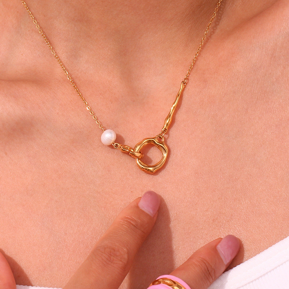Elena Organic Pearl Link Necklace