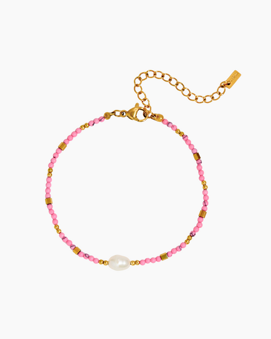 Elena Pink Pearl Bead Bracelet