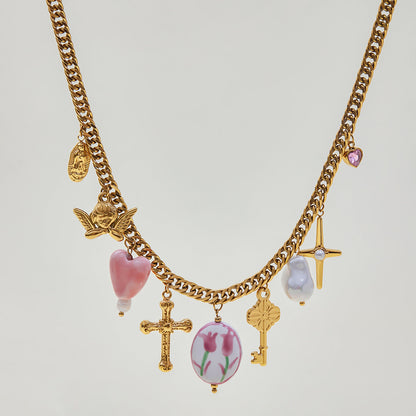 Elena Rosary Dream Charm Necklace