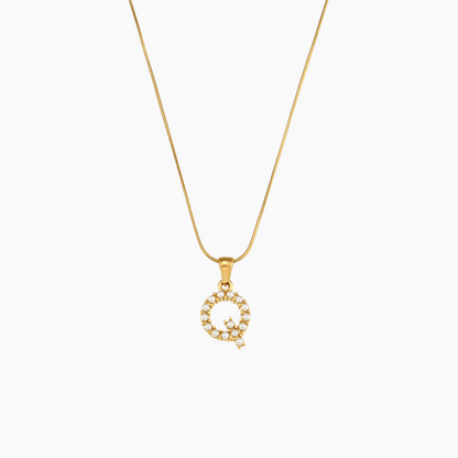 Elena Pearl Initial Pendant Necklace