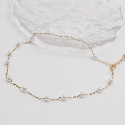 Elena Gothic Pearl Choker Necklace