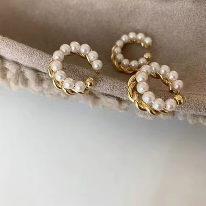 Elena Gold Korean Pearl Ear Cuff