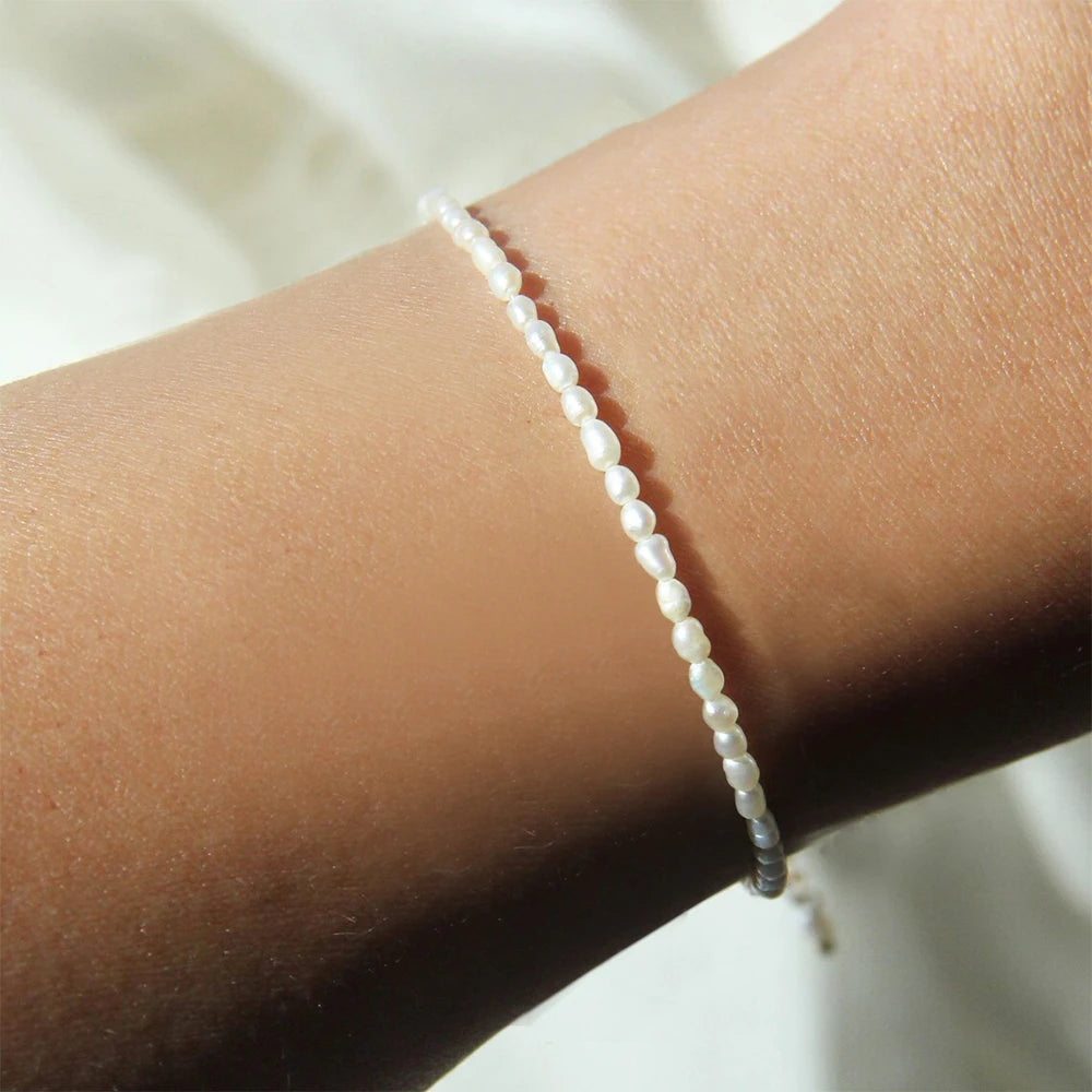 EManco-pulsera de perlas de imitación para mujer, pulsera ovalada de acero inoxidable, regalos navideños, directo de fábrica