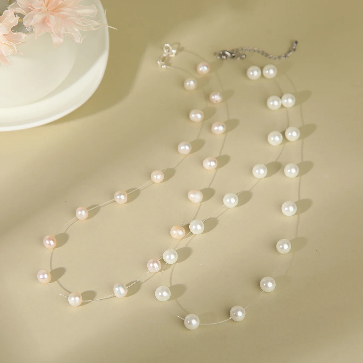 Elena French Style Pearl Choker Necklace