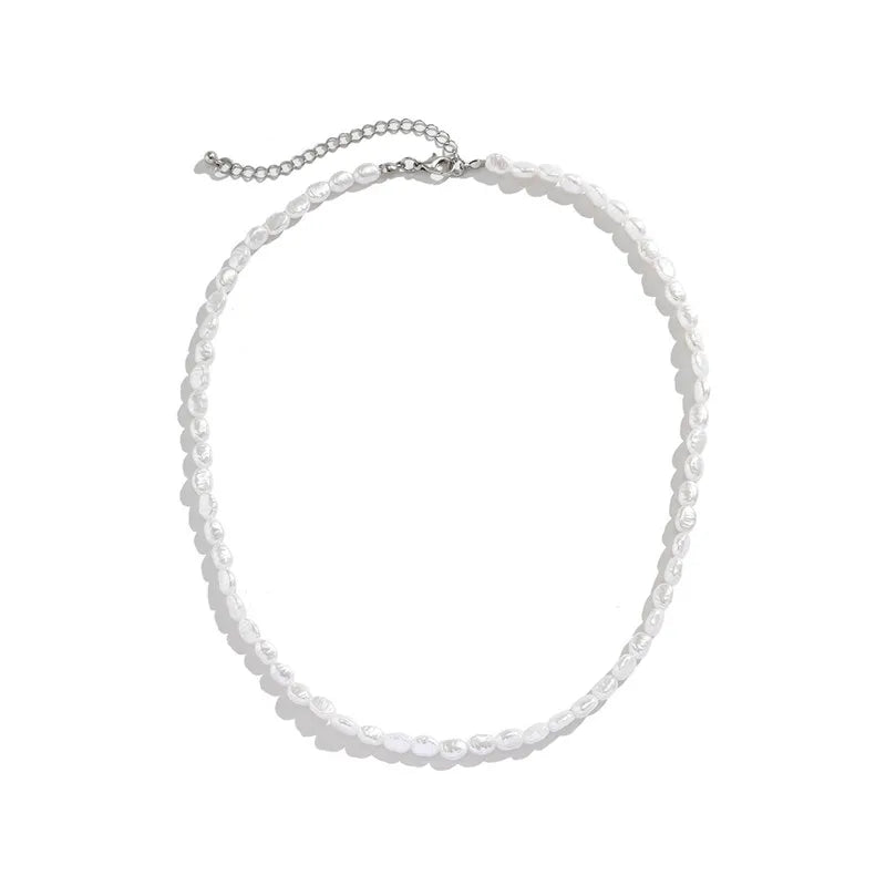 Nueva moda Simple gargantilla de perlas de imitación collar para mujer Vintage elegante con cuentas temperamento collar joyería para fiesta y boda