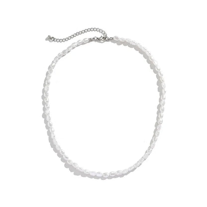 Nueva moda Simple gargantilla de perlas de imitación collar para mujer Vintage elegante con cuentas temperamento collar joyería para fiesta y boda