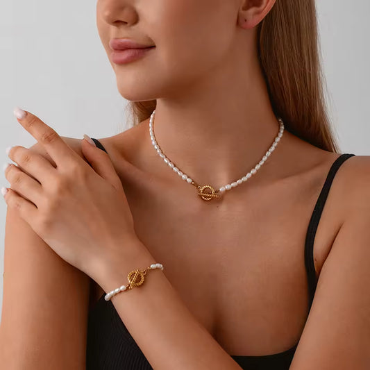 Elena Baroque Pearl Set 18K Gold