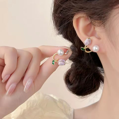 Elena Tulip Flower Drop Earrings