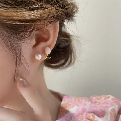 Elena Tulip Flower Drop Earrings