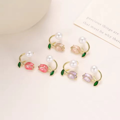 Elena Tulip Flower Drop Earrings