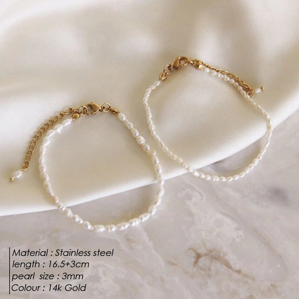 EManco-pulsera de perlas de imitación para mujer, pulsera ovalada de acero inoxidable, regalos navideños, directo de fábrica