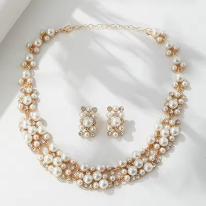 Elena Pearl Necklace & Earrings Set