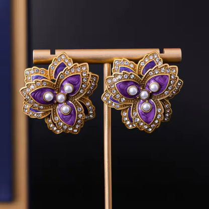 Elena Luxury Pearl Flower Earrings