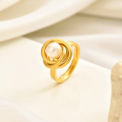 EManco, nueva moda, anillos de perlas de imitación de acero inoxidable para mujeres, niñas y joyería para fiesta de boda, envío de 48 horas